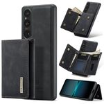 Per Sony Xperia 1 VI DG.MING Serie M1 Portafoglio multi-carta 3 pieghe + Custodia magnetica per telefono (Nero)