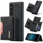 Per Sony Xperia 1 VI DG.MING M2 Series Borsa multi-carta 3 pieghe + Custodia magnetica per telefono (Nero)