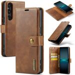 Custodia per telefono in pelle magnetica staccabile con texture Crazy Horse per Sony Xperia 1 VI DG.MING (marrone)