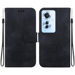 Per OPPO Reno11 F / F25 Pro 5G Custodia per telefono in pelle goffrata Global Lotus (nera)