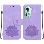 Per la custodia per telefono in pelle goffrata Global Lotus OPPO Reno11 5G (viola)