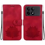 Custodia per telefono in pelle goffrata Xiaomi Redmi K70E Lotus (rossa)