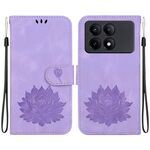 Custodia per telefono in pelle goffrata Xiaomi Redmi K70E Lotus (viola)