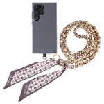 Sciarpa di seta anti-smarrimento per telefono cellulare Cordino lungo a copertura totale (marrone)