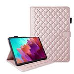 Custodia per tablet in pelle con reticolo romboidale per Lenovo Xiaoxin Pad Pro 12.7 (oro rosa)