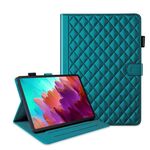 Custodia per tablet in pelle con reticolo romboidale per Lenovo Xiaoxin Pad Pro 12.7 (verde scuro)
