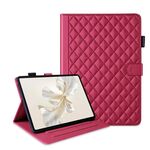 Custodia per tablet in pelle con reticolo romboidale per Honor Pad 9 (rossa)
