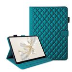 Custodia per tablet in pelle con reticolo romboidale per Honor Pad 9 (verde scuro)
