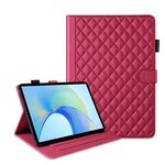 Custodia per tablet in pelle con reticolo romboidale per Honor Pad X9 / X8 Pro (rosso)