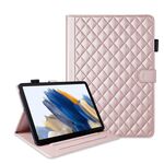 Custodia smart tablet in pelle con reticolo romboidale per Samsung Galaxy Tab A8 10.5 (oro rosa)