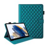 Custodia smart tablet in pelle con reticolo romboidale per Samsung Galaxy Tab A8 10.5 (verde scuro)