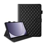Custodia per tablet in pelle con reticolo romboidale per Samsung Galaxy Tab A9 (nera)