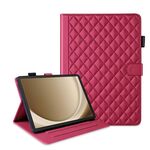 Custodia per tablet in pelle con reticolo romboidale per Samsung Galaxy Tab A9+ (rossa)