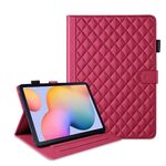 Custodia per tablet in pelle con reticolo romboidale per Samsung Galaxy Tab S6 Lite 2024 (rosso)
