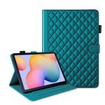 Custodia per tablet in pelle con reticolo romboidale per Samsung Galaxy Tab S6 Lite 2024 (verde scuro)