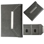 Porta carte con fibbia in metallo tinta unita (grigio)