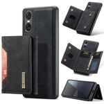 Per Sony Xperia 10 VI DG.MING M2 Series Borsa multi-carta 3 pieghe + Custodia magnetica per telefono (Nero)