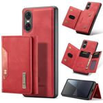 Per Sony Xperia 10 VI DG.MING M2 Series Borsa multi-carta a 3 scomparti + custodia magnetica per telefono (rosso)
