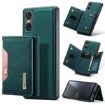 Per Sony Xperia 10 VI DG.MING M2 Series Borsa multi-carta 3 pieghe + Custodia magnetica per telefono (Verde)