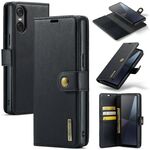 Per Sony Xperia 10 VI DG.MING Custodia per telefono in pelle magnetica staccabile con texture Crazy Horse (Nero)