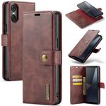 Per Sony Xperia 10 VI DG.MING Custodia per telefono in pelle magnetica staccabile con texture Crazy Horse (Rosso)
