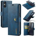 Custodia per telefono in pelle magnetica staccabile con texture Crazy Horse per Sony Xperia 10 VI DG.MING (blu)
