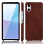 Custodia per cellulare con cover posteriore Litchi Texture per Sony Xperia 10 VI (marrone)