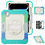 Per iPad Pro 11 2024 Custodia protettiva in silicone + tablet PC (blu arcobaleno)