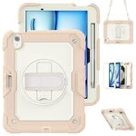 Per iPad Air 11 2024 Custodia protettiva in silicone + tablet PC (crema + oro rosa)