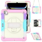 Per iPad Pro 13 2024 Custodia protettiva in silicone + tablet PC (rosa arcobaleno)