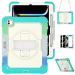 Per iPad Pro 13 2024 Custodia protettiva in silicone + tablet PC (blu arcobaleno)