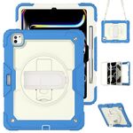 Per iPad Pro 13 2024 Custodia protettiva in silicone + tablet PC (crema+blu navy)