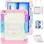 Per iPad Air 13 2024 Custodia protettiva in silicone + tablet PC (rosa arcobaleno)