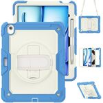 Per iPad Air 13 2024 Custodia protettiva in silicone + tablet PC (crema+blu navy)