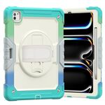 Per iPad Pro 13 2024 Custodia tablet PC ibrida in silicone con tracolla (blu chiaro mimetico)
