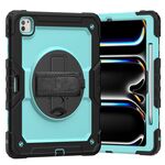 Per iPad Pro 13 2024 Custodia tablet PC ibrida in silicone con tracolla (azzurro + nero)