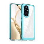 Per Honor 200 Custodia per telefono ibrida in TPU acrilico serie colorata (blu trasparente)