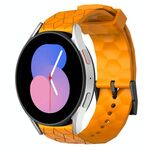 Per Samsung Galaxy Watch 5 44mm 20mm Cinturino in silicone tinta unita con motivo a calcio (giallo)