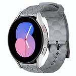 Per Samsung Galaxy Watch 5 40mm 20mm Cinturino in silicone tinta unita con motivo a calcio (grigio)