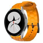 Per Samsung Galaxy Watch 4 40mm 20mm Cinturino in silicone tinta unita con motivo a calcio (giallo)