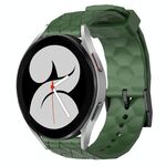 Per Samsung Galaxy Watch 4 40mm 20mm Cinturino in silicone tinta unita con motivo a calcio (verde militare)