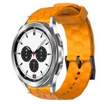 Per Samsung Galaxy Watch 4 Classic 42mm 20mm Cinturino in silicone tinta unita con motivo a calcio (giallo)