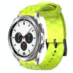 Per Samsung Galaxy Watch 4 Classic 42mm 20mm Cinturino in silicone tinta unita con motivo a calcio (verde lime)