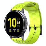 Per Samsung Galaxy Watch Active 2 44mm 20mm Cinturino in silicone tinta unita con motivo a calcio (verde lime)