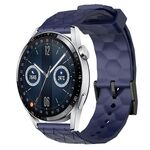 Per Huawei Watch GT3 42mm 20mm Cinturino in silicone tinta unita con motivo a calcio (blu navy)