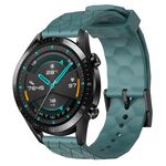 Per Huawei Watch GT2 42mm 20mm Cinturino per orologio in silicone tinta unita con motivo a calcio (Rock Cyan)