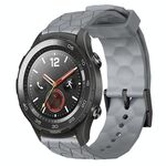 Per Huawei Watch 2 20mm Cinturino per orologio in silicone tinta unita con motivo a calcio (grigio)