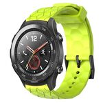 Per Huawei Watch 2 20mm Cinturino in silicone a tinta unita con motivo calcio (verde lime)