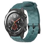 Per Huawei Watch 2 20mm Cinturino per orologio in silicone tinta unita con motivo a calcio (Rock Cyan)