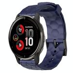 Per Garmin Venu 2 Plus 20mm Cinturino per orologio in silicone tinta unita con motivo a calcio (blu navy)